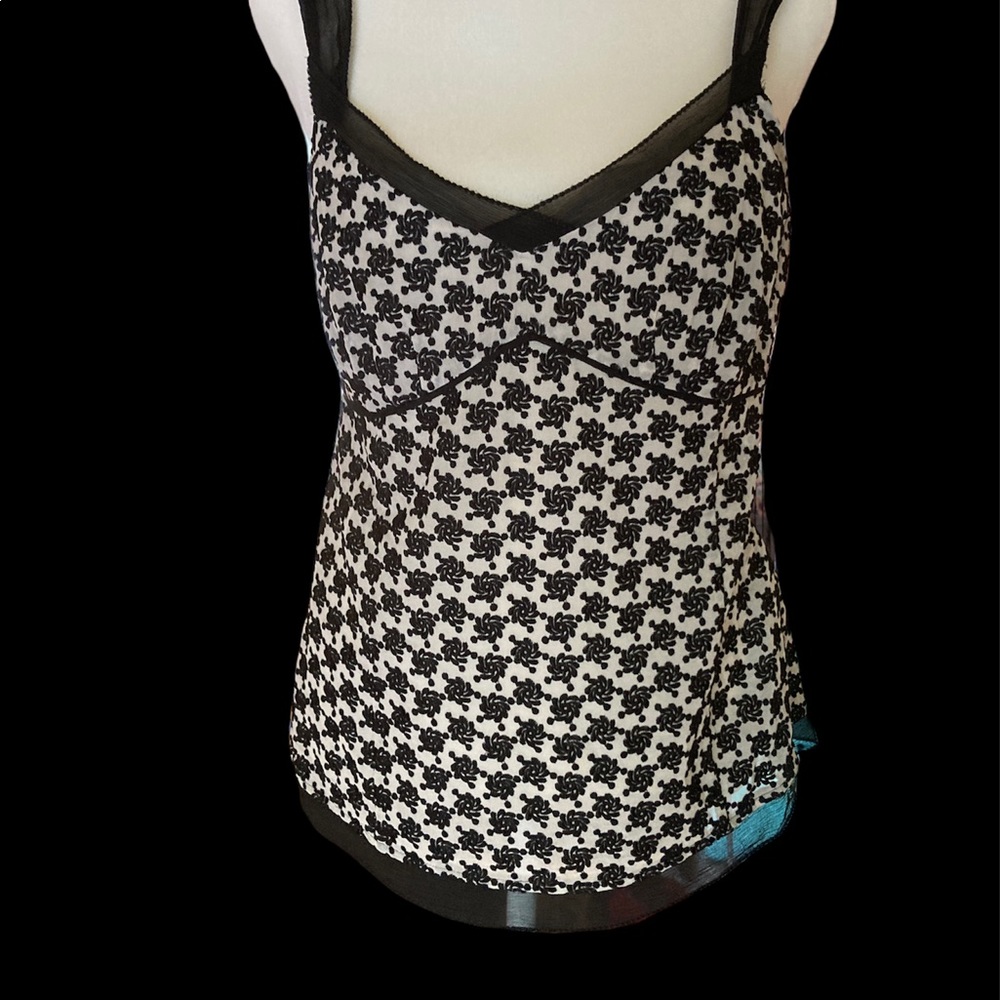 Ann Taylor cream and black embroidered cami